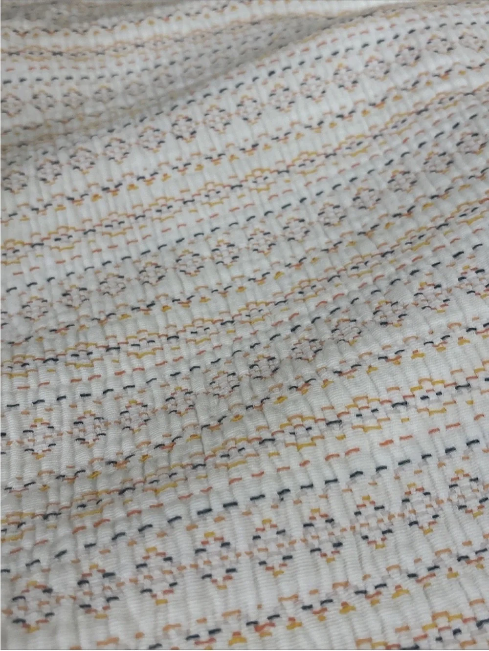 Anthropologie Fringe Tasseled Cotton Throw Blanket Textured Boho Pastel 50x70